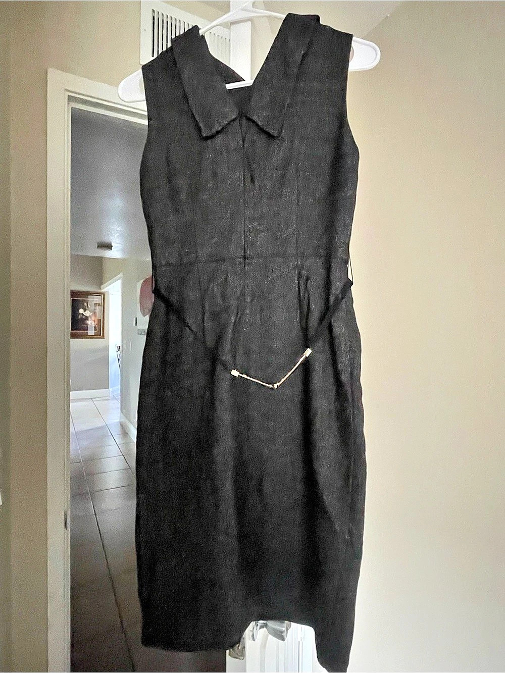 Black Collared Midi Dress